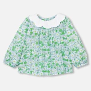 Jacadi Baby Girl Liberty Fabric Blouse with Scalloped Collar - Size 6M